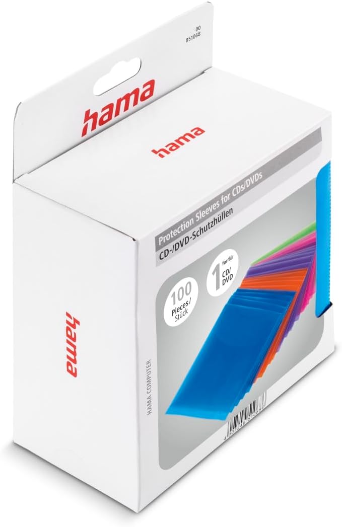 Thumbnail 1 de Hama CD/DVD protective sleeves (100-pack, assorted colours)