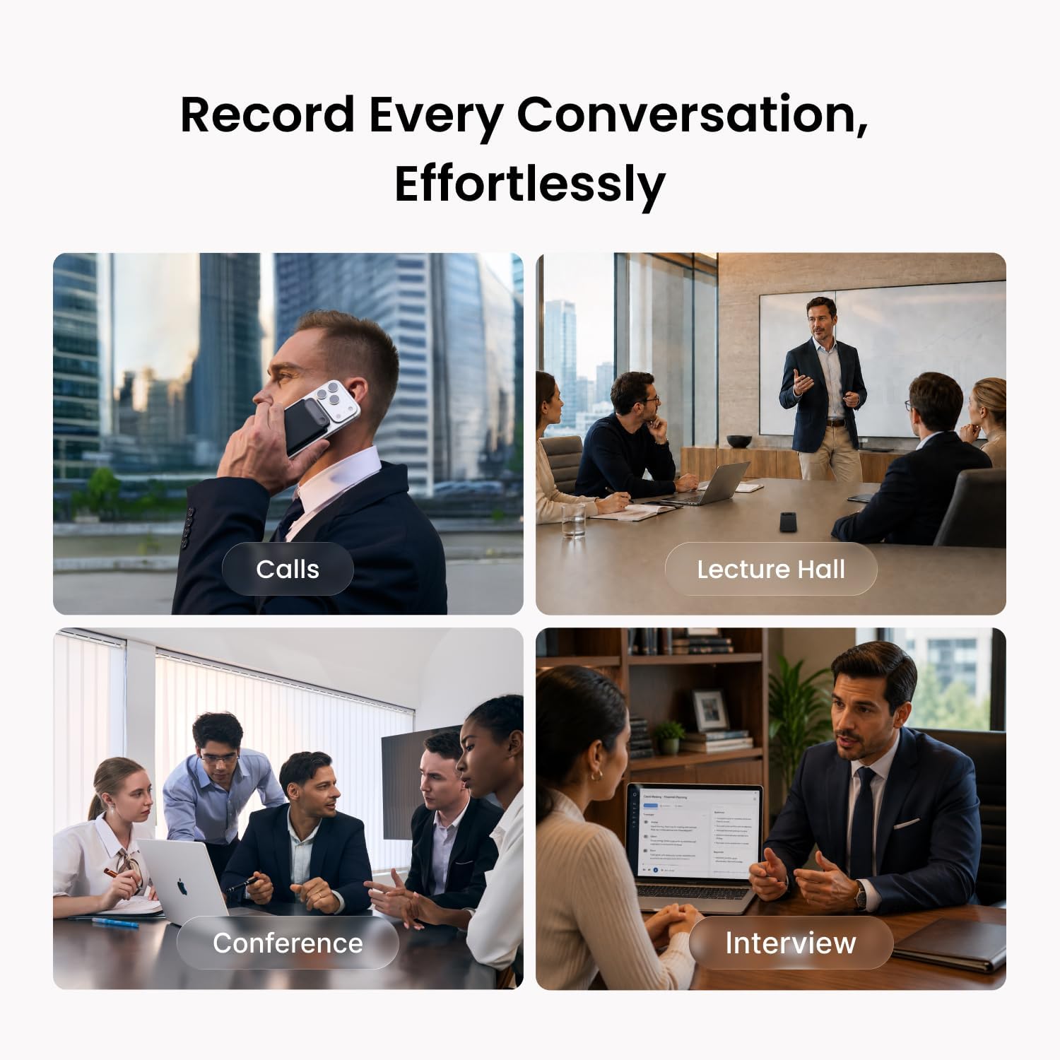 Detalle de Comulytic Note Pro AI Voice Recorder with One-Tap Recording and 113-Language Support