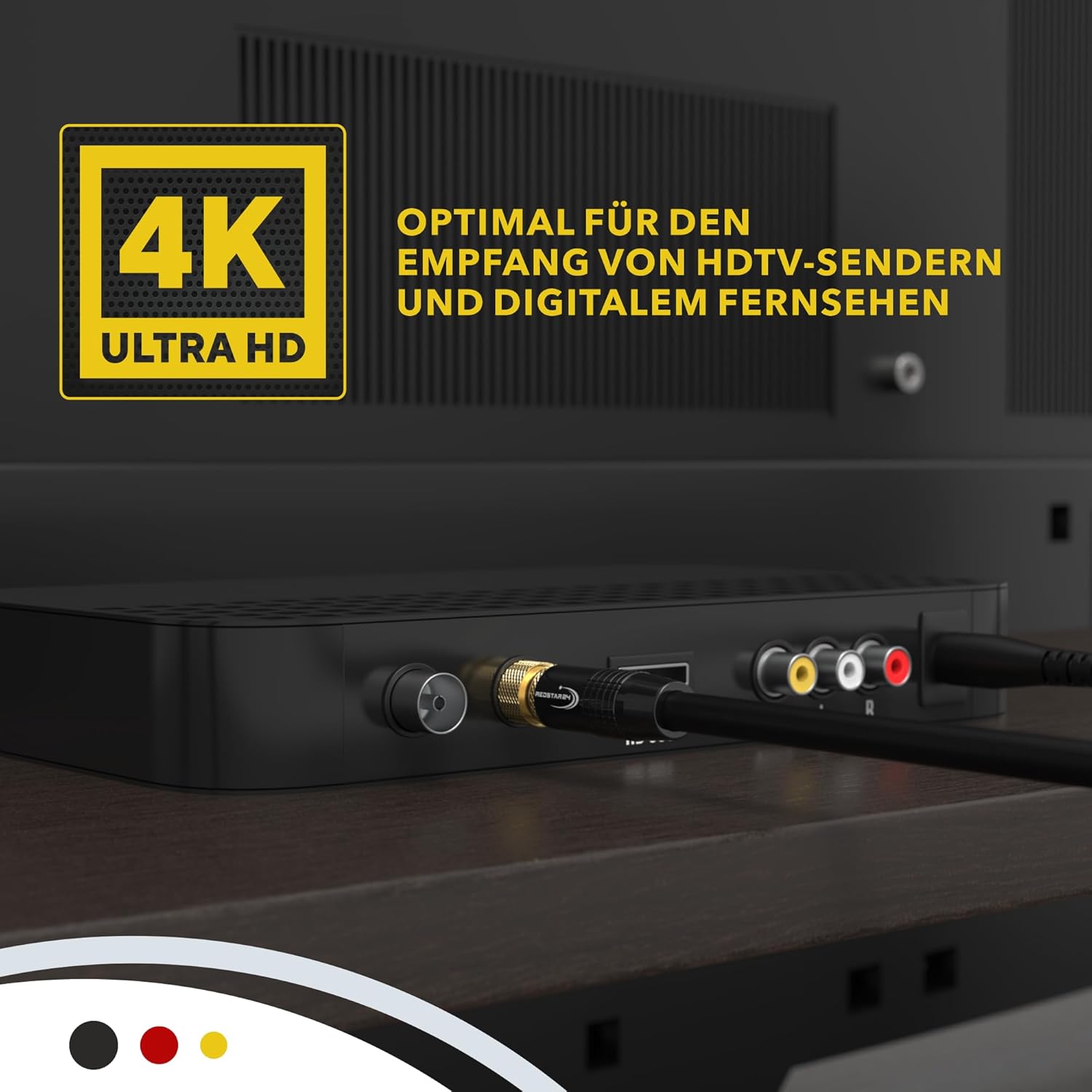 Thumbnail 6 de RedStar24 4m SAT Antennenkabel – 135dB Abschirmung, F-Stecker & 90° Winkelstecker, Koaxialkabel 75 Ω