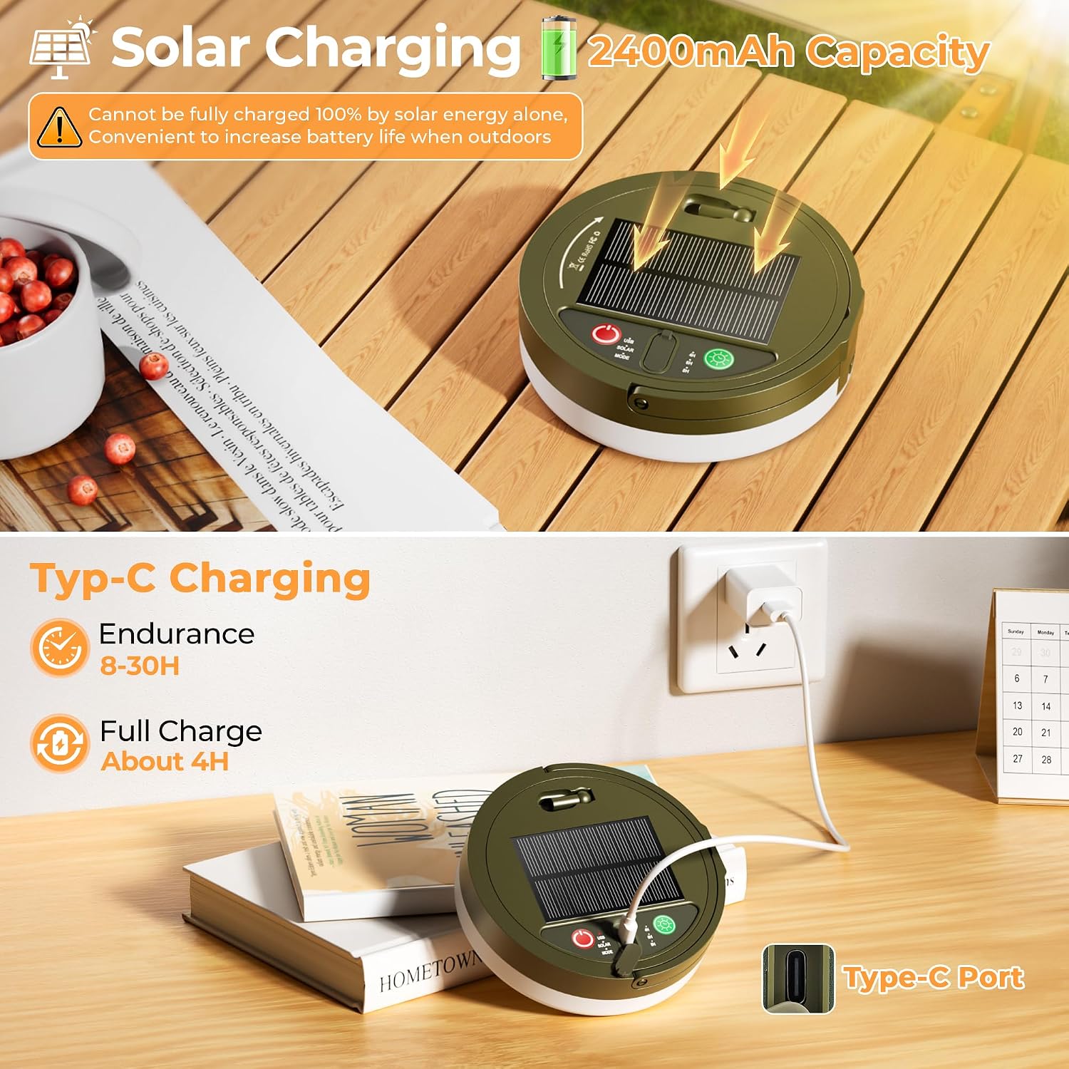 Detalle de Famgoods Solar Camping Lights with 13 Lighting Modes