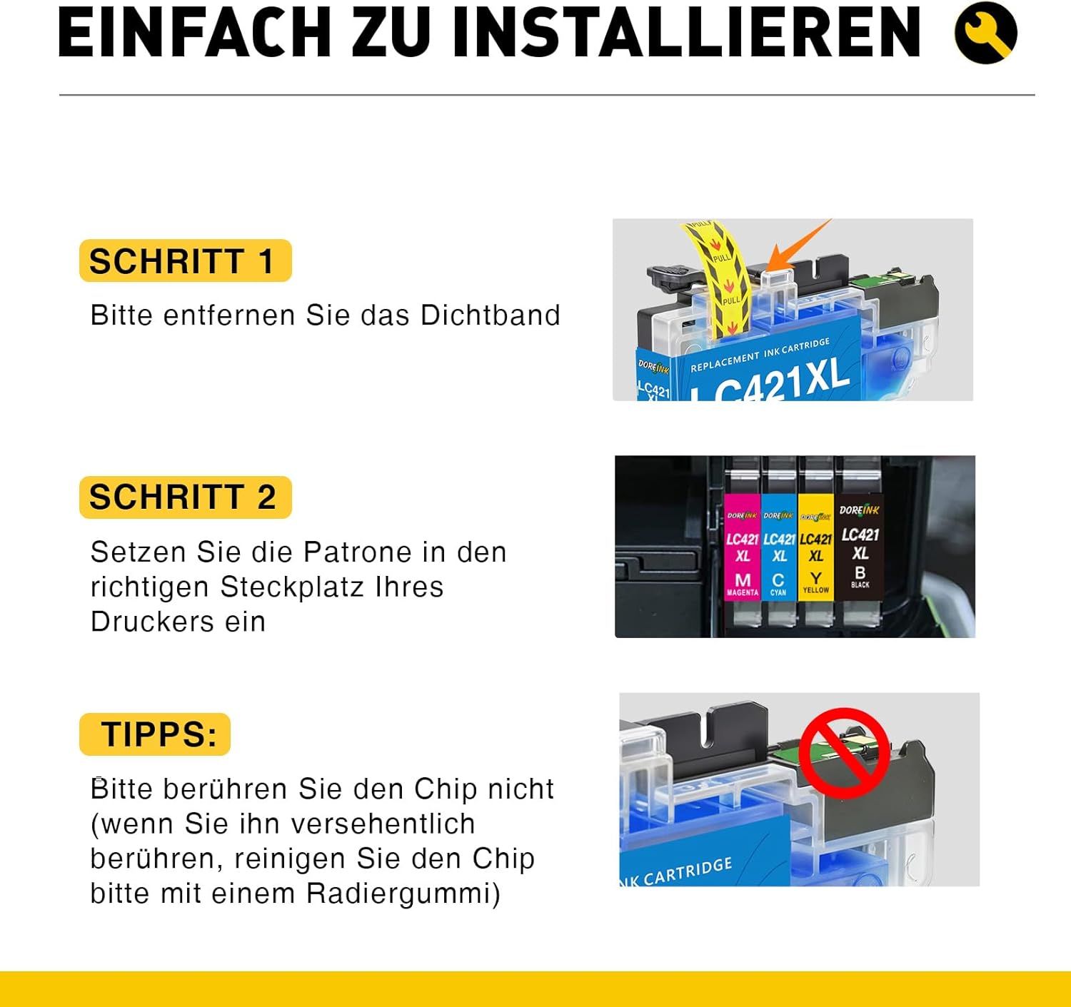 Thumbnail 5 de DOREINK LC421XL 8er-Pack Tintenpatronen đź–¨