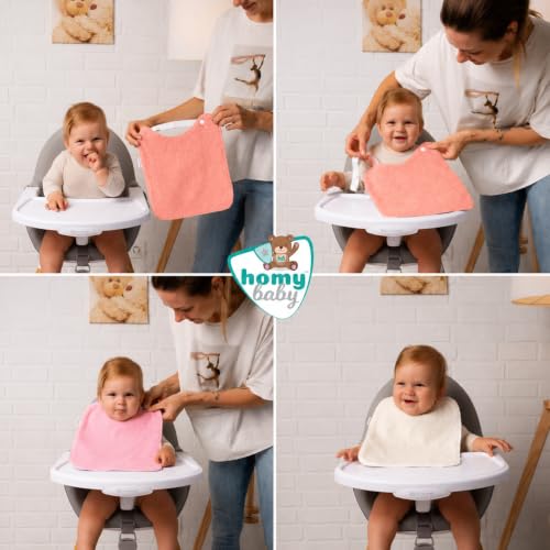 Thumbnail 7 de HOMYBABY Pack 5 Baberos Rizo Bebe: impermeables y absorbentes, 29×25 cm, reutilizables