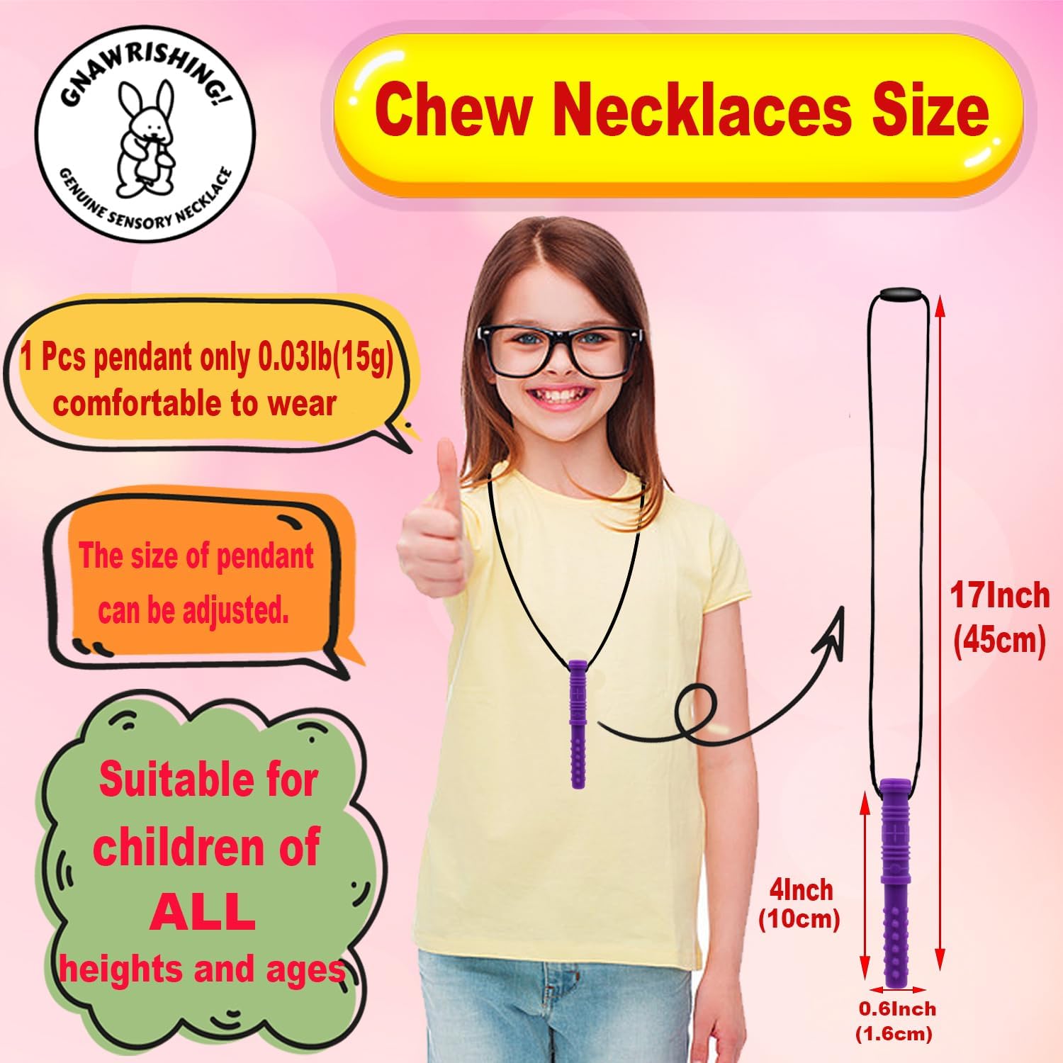Thumbnail 2 de GNAWRISHING Chew Necklaces for Sensory Kids (8-piece silicone chewy necklaces)