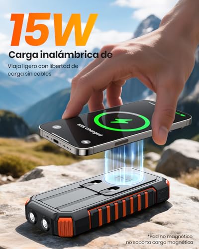 Thumbnail 2 de ADDTOP Power Bank Solar 27000mAh ☀️ Cargador Rápido Inalámbrico