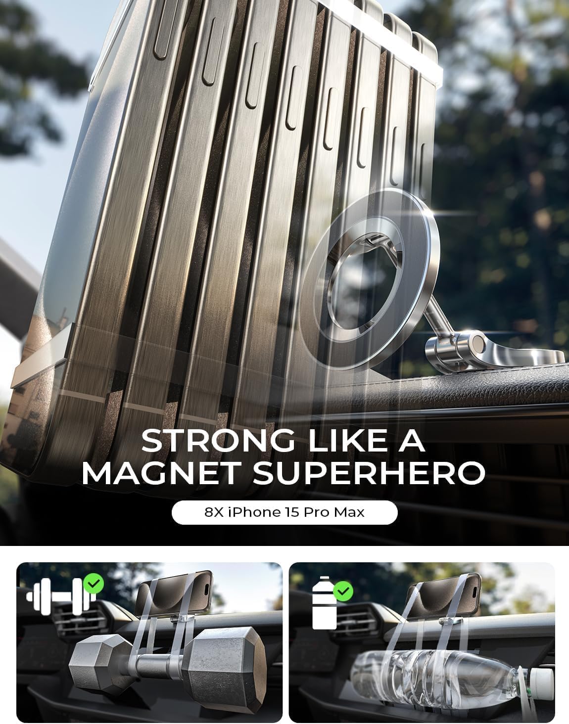 Detalle 2 de LISEN Magsafe Car Mount 24 magnets