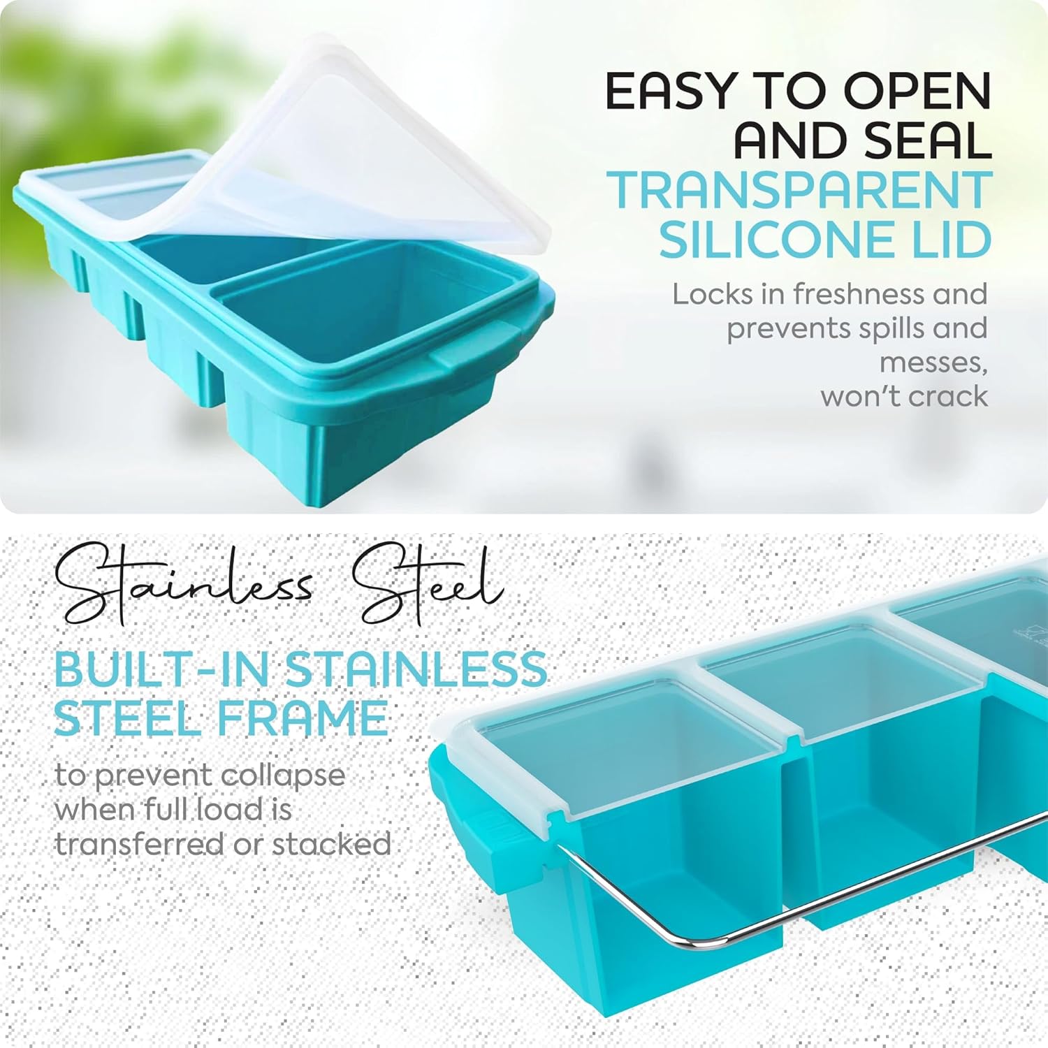 Thumbnail 5 de XOMOO Silicone Freezer Tray 8 🍲