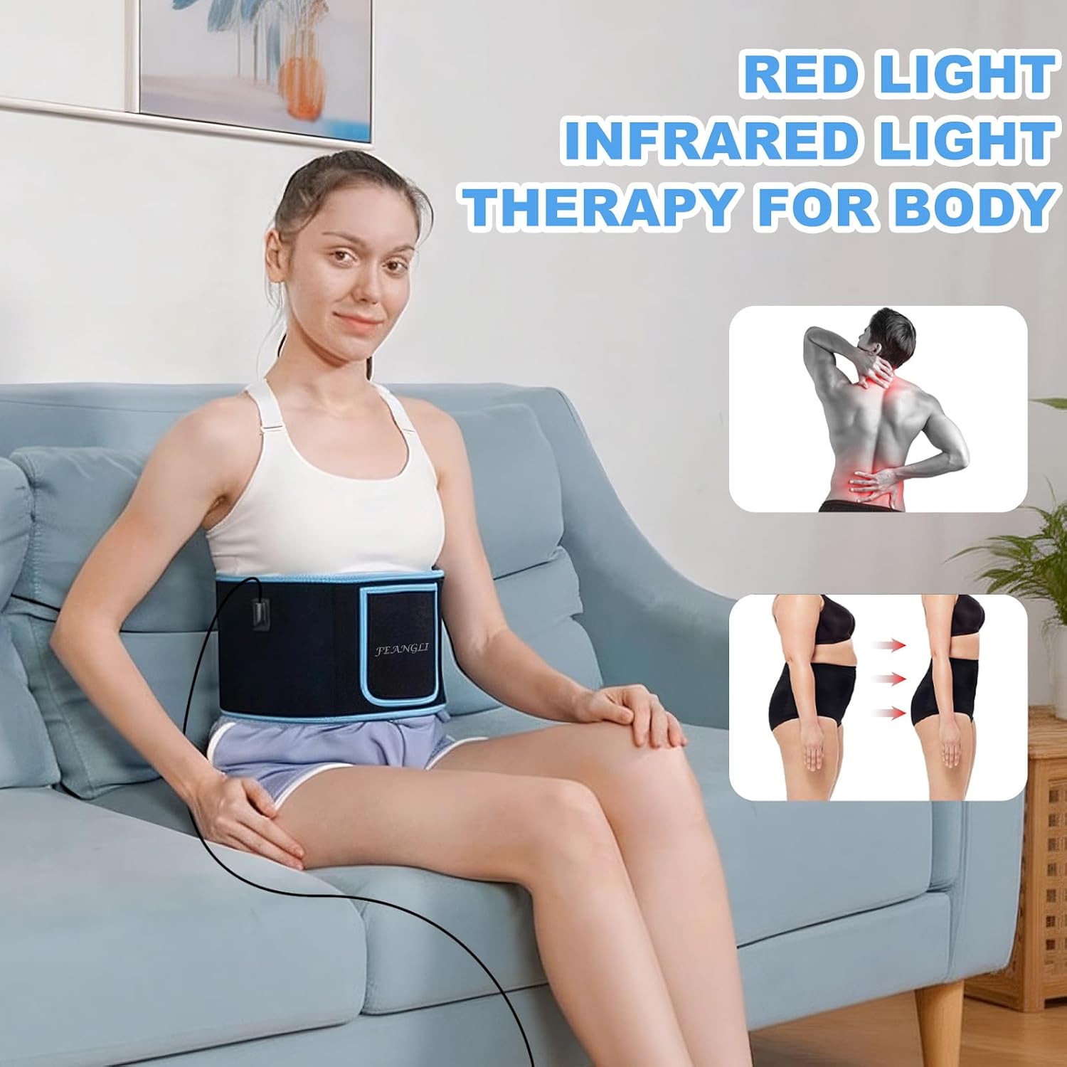 Detalle de Red Light Therapy Belt with 3-Chip 660nm/850nm LEDs for Body Pain Relief
