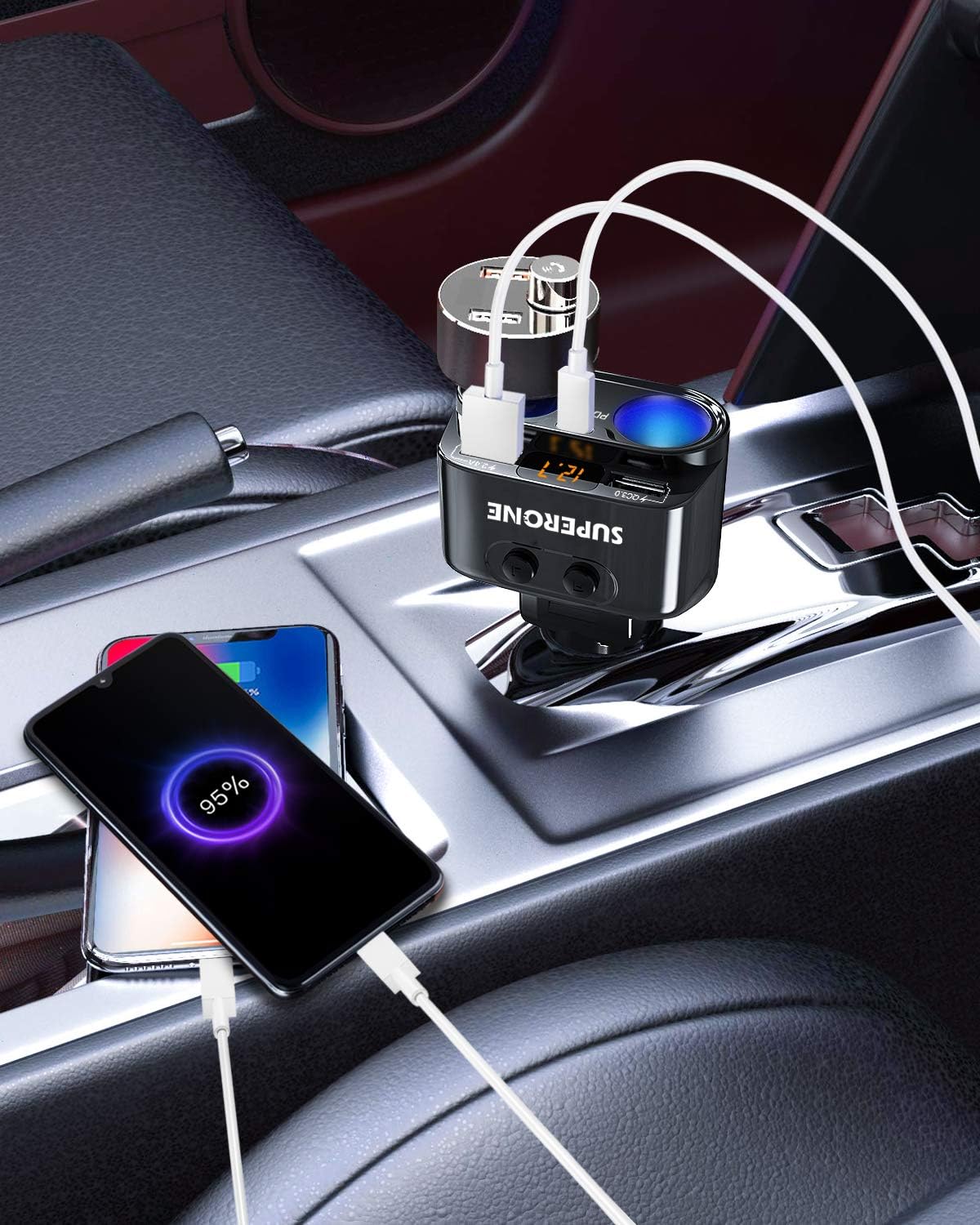 Thumbnail 6 de SUPERONE 200W 2-Socket Car Charger with PD 20W 🔌