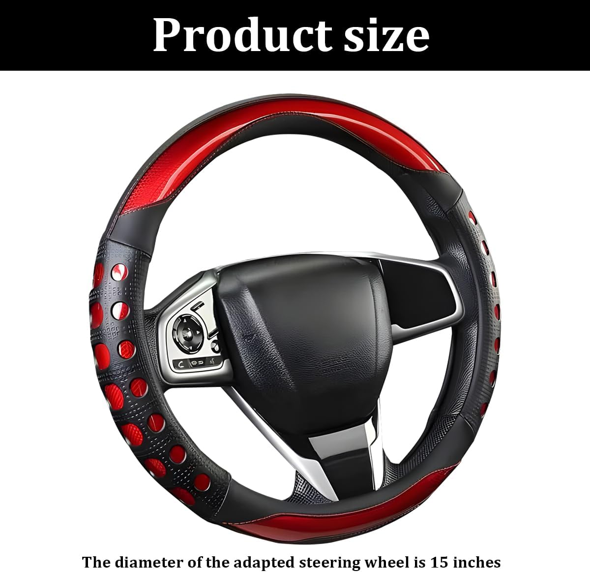Detalle de ANFTDCO Steering Wheel Cover, 15-Inch