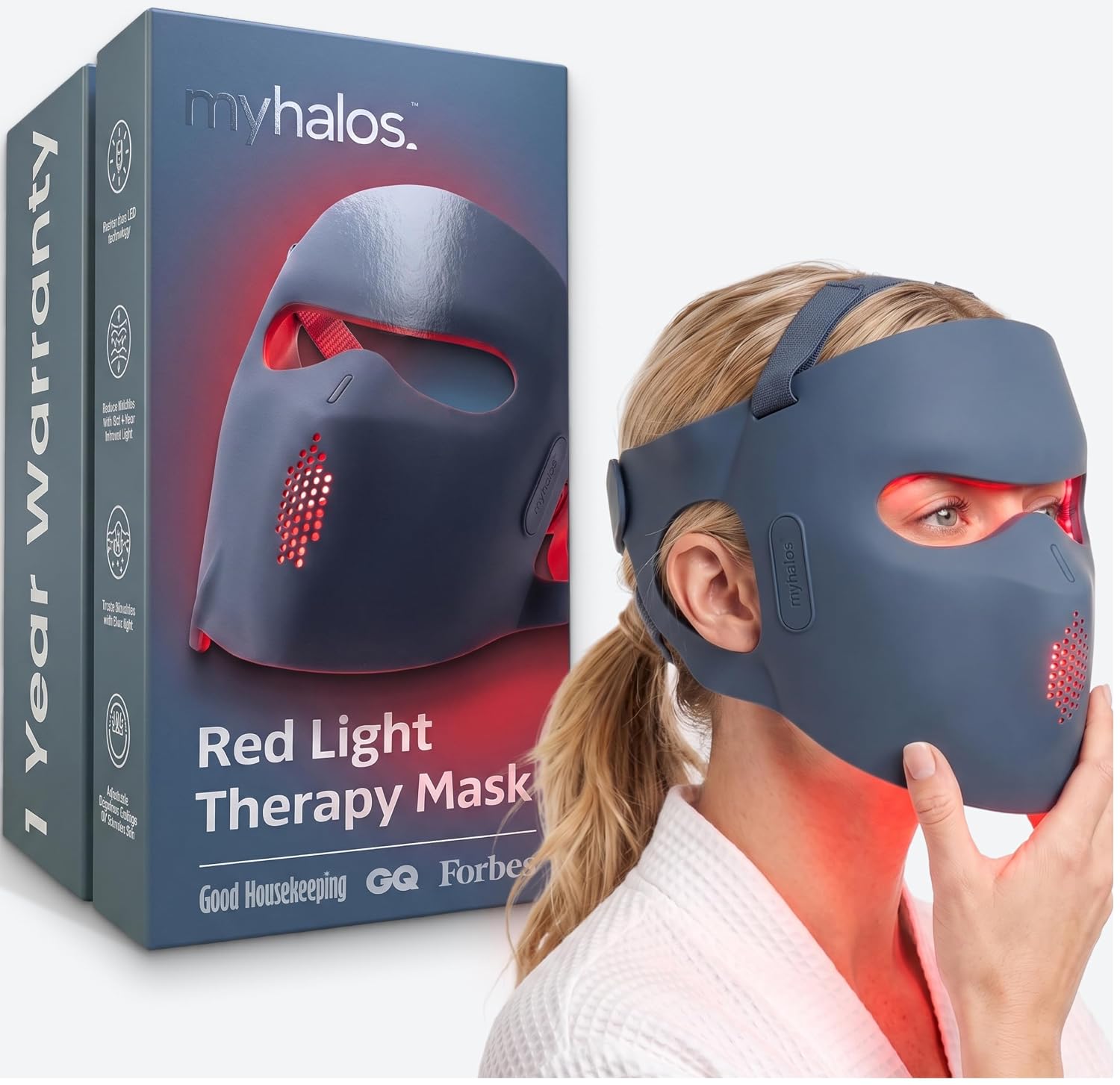 Detalle de Myhalos red light therapy mask