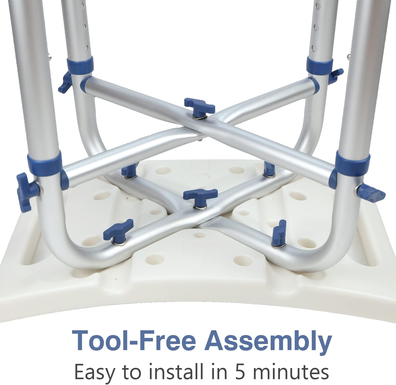 Thumbnail 4 de LandTale Heavy Duty Shower Stool (500Lb) – Height Adjustable, Anti-Slip, Tool-Free Assembly