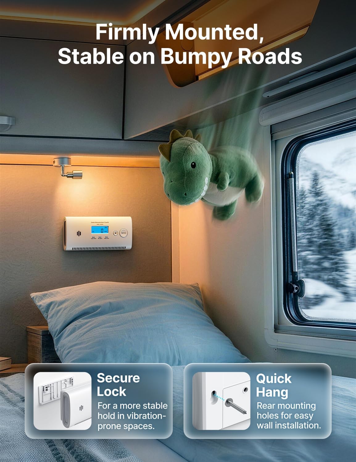 Detalle de X-Sense Portable Carbon Monoxide Detector XC0N-SR: A practical CO alarm for home, caravans, and boats