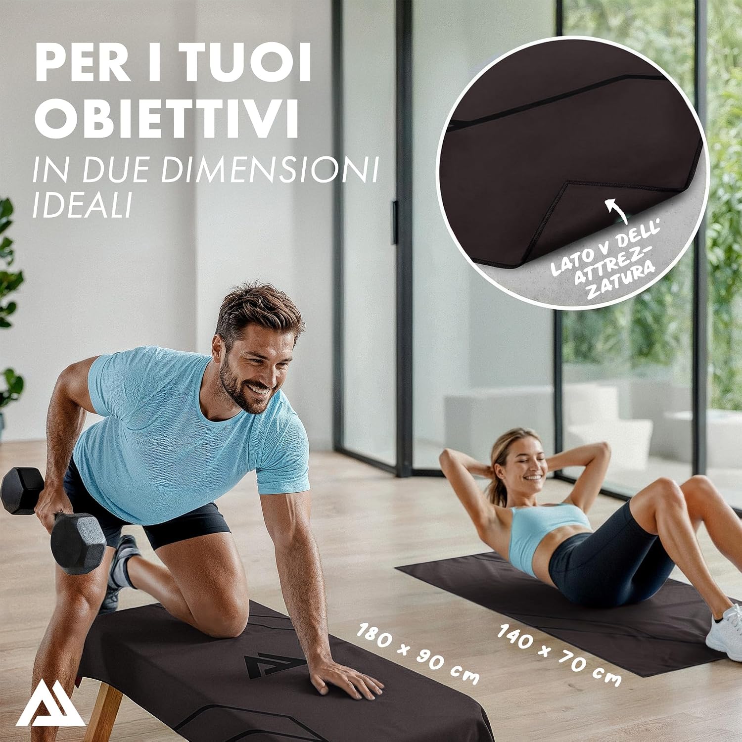Detalle de ALP & ACT Asciugamano Microfibra Palestra 140x70 cm – 100% microfiber riciclata, grigio argilla