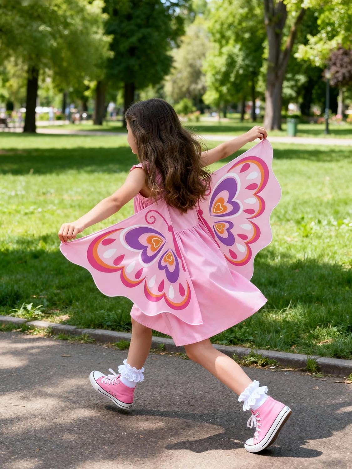 Thumbnail 1 de WELAKEN Kid Girls Wings Dress (Toddler Cotton Sleeveless Fairy Sundress with Pockets)