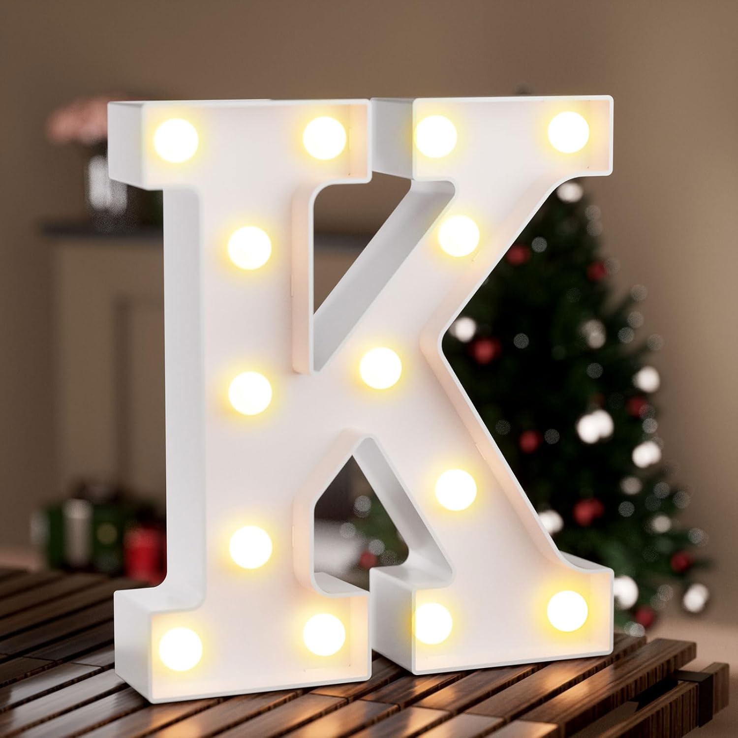 Detalle de LED Buchstaben Lichter Alphabet – Leuchtbuchstaben mit Warmweiß / Kaltem Weiß, 8,86"×4,92"×1,88" – Vielseitige Dekobuchstaben