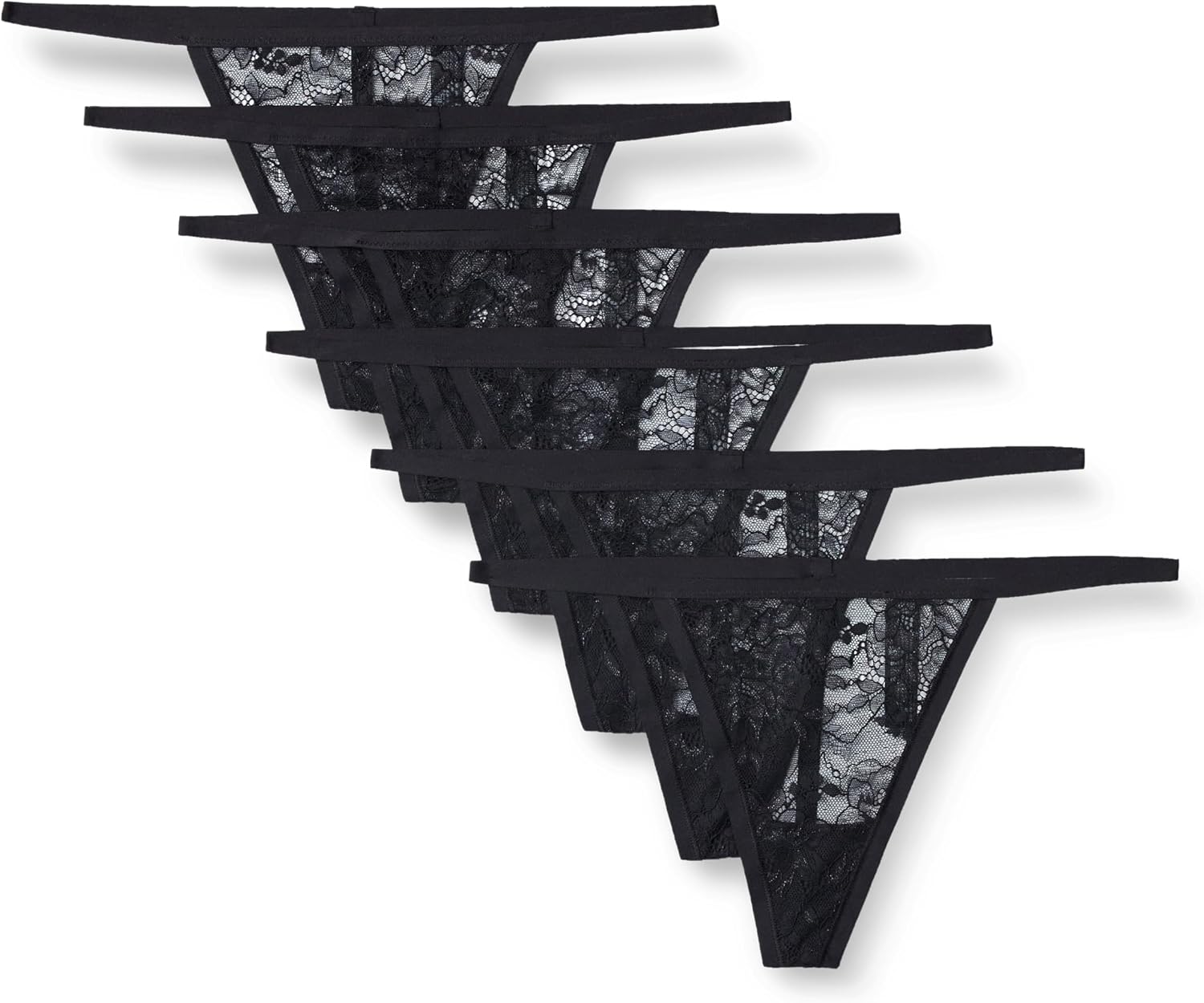 Detalle de Amazon Essentials Damen Durchgehend elastischer G-String aus Spitze – 6er-Pack