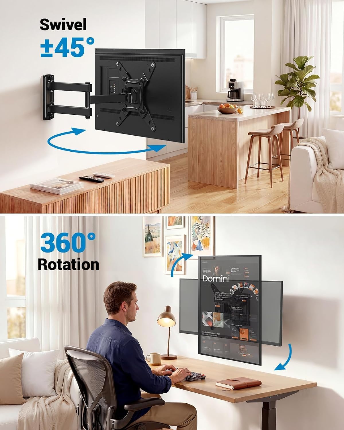 Thumbnail 4 de Pipishell Full Motion TV Wall Mount 44 lbs