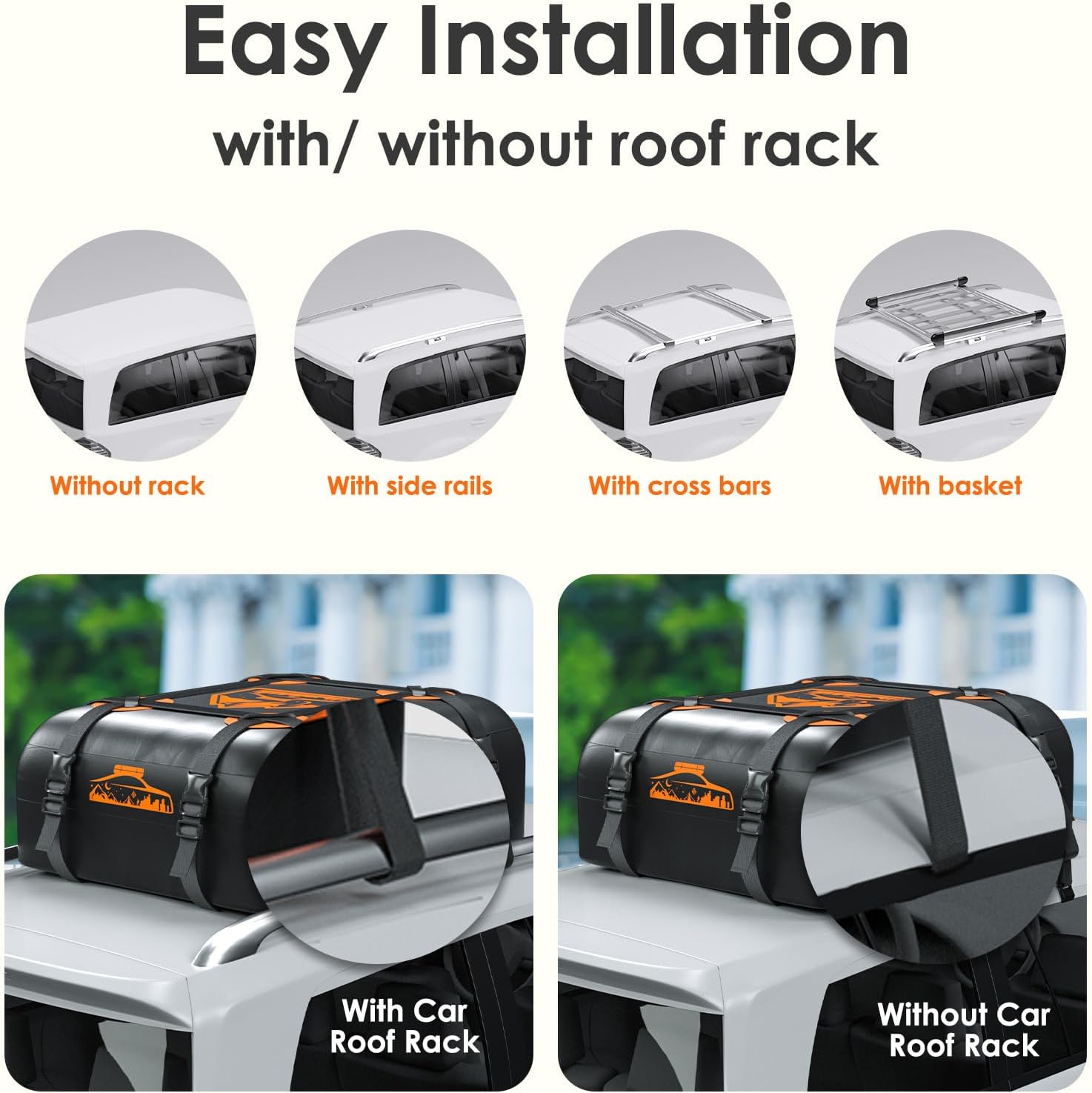 Thumbnail 5 de Rymopuey Roof Bag: Waterproof Car Roof Storage (20 cu ft) — No Rack Needed