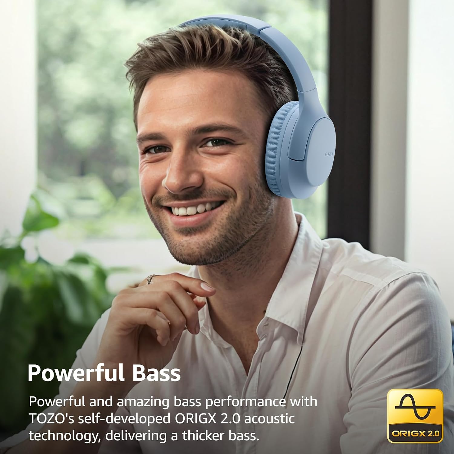Detalle 2 de TOZO HA1 Over-Ear Kopfhörer – kabellos mit BT 5.4, ENC Noise Cancelling, 70 Std. Akkulaufzeit und faltbarem Design