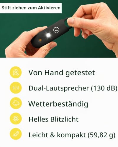 Detalle 2 de Vantamo Taschenalarm Extra Laut 130 dB mit 2 Lautsprechern – Sicherheit für Frauen unterwegs