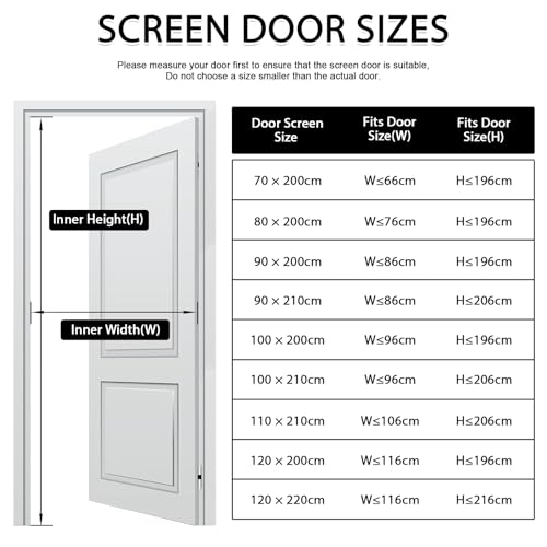 Detalle 2 de YRH Magnetic Fly Screen Door, Polyester Enhanced Mesh (90x210 cm, Black)