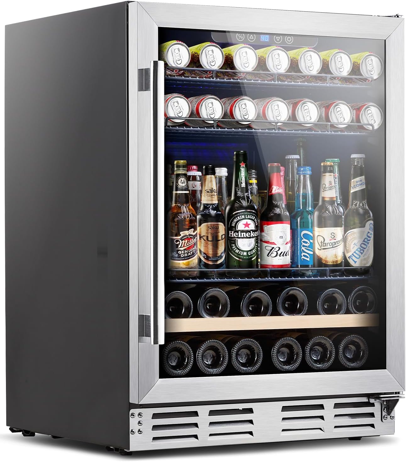 Detalle de Kalamera KRC-46DZB-R-B2 Beverage Refrigerator, 5.3 Cu. Ft. Under-Counter