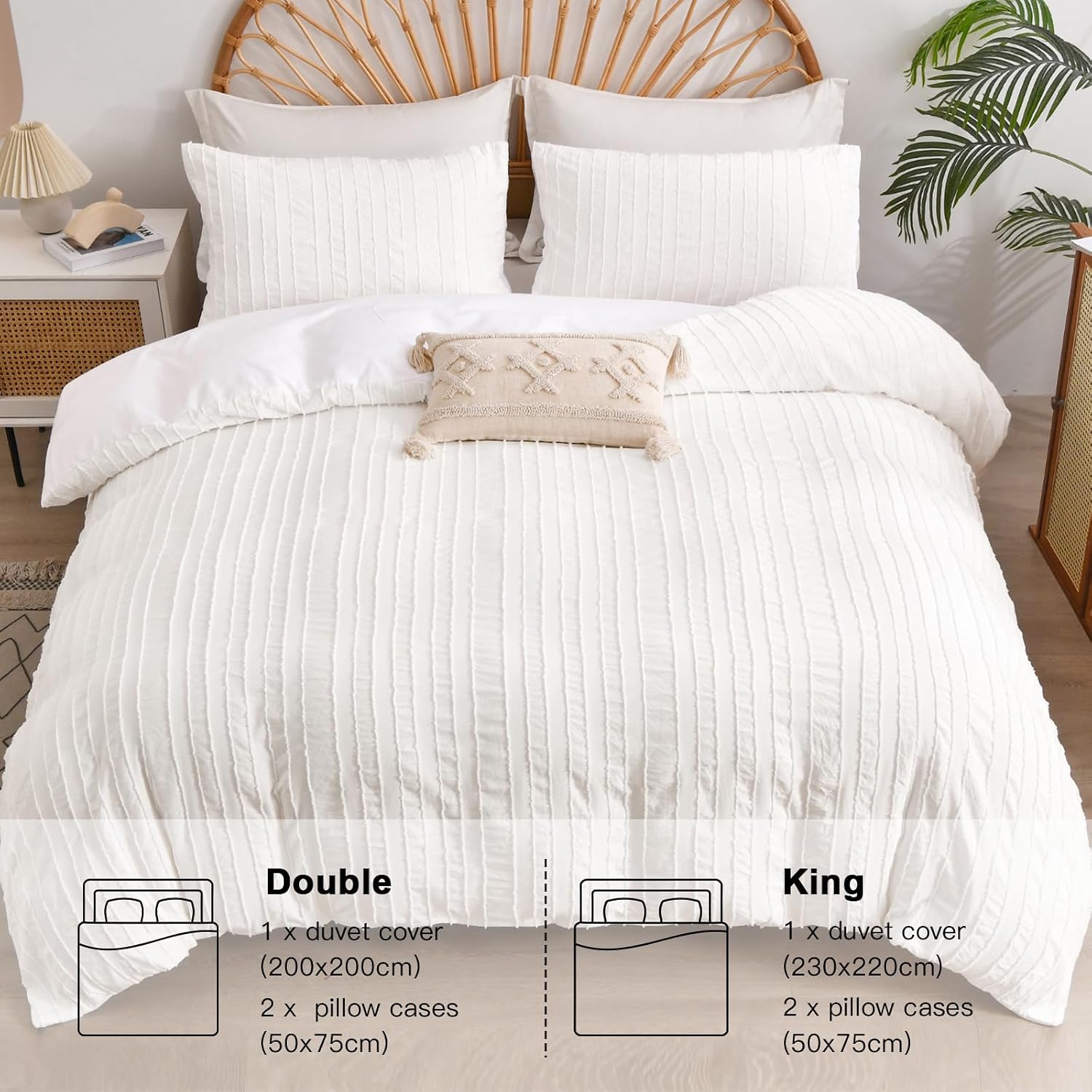 Thumbnail 6 de DJY White Bedding Set Double Size
