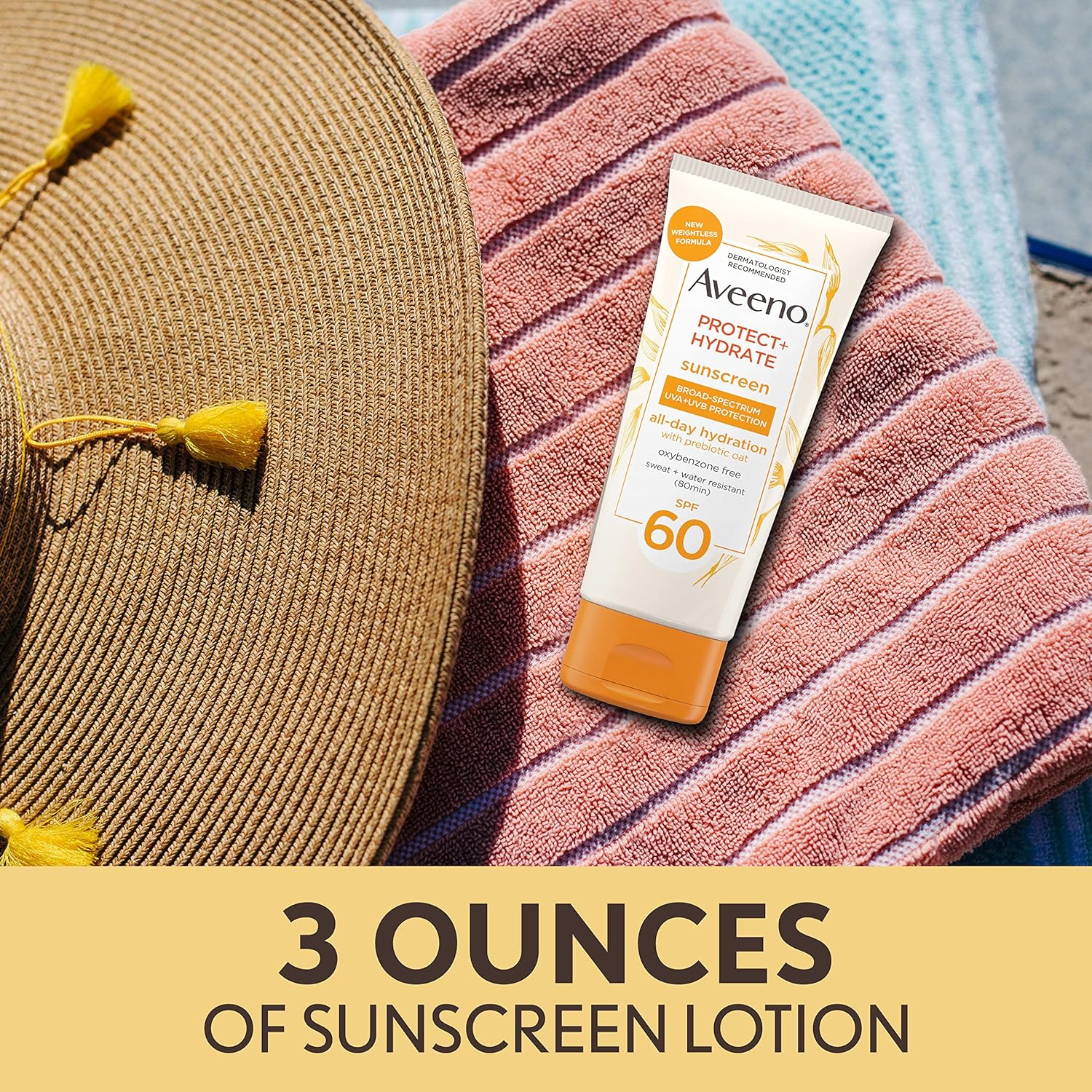 Thumbnail 2 de Aveeno Protect + Hydrate Moisturizing Body Sunscreen Lotion SPF 60 (3.0 fl. oz) with Prebiotic Oat