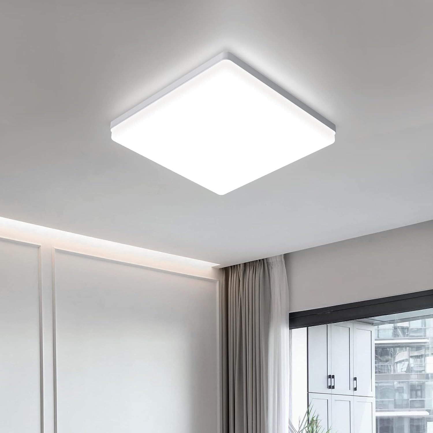 Detalle de EASY EAGLE LCLDBDFX18B vierkante led-plafondlamp, 24 W, 2400 lm, IP44