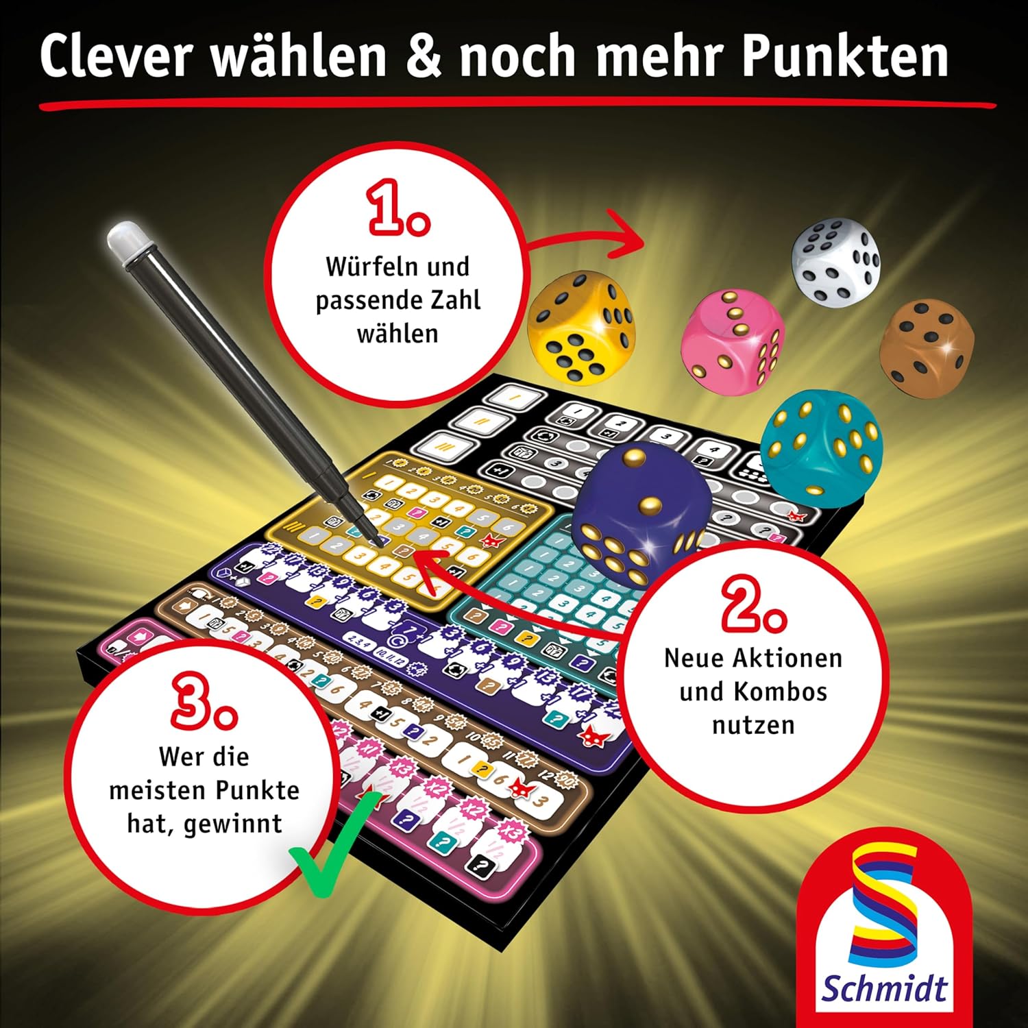 Thumbnail 3 de Schmidt Spiele 49384 Clever hoch DREI – Würfelspiel aus der Serie Klein & Fein