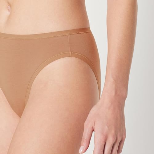 Detalle 2 de Amazon Essentials Slip Bikini a Taglio Alto in Cotone Elasticizzato Donna – Confezione da 10, Bronzo Lavato, Taglia 48