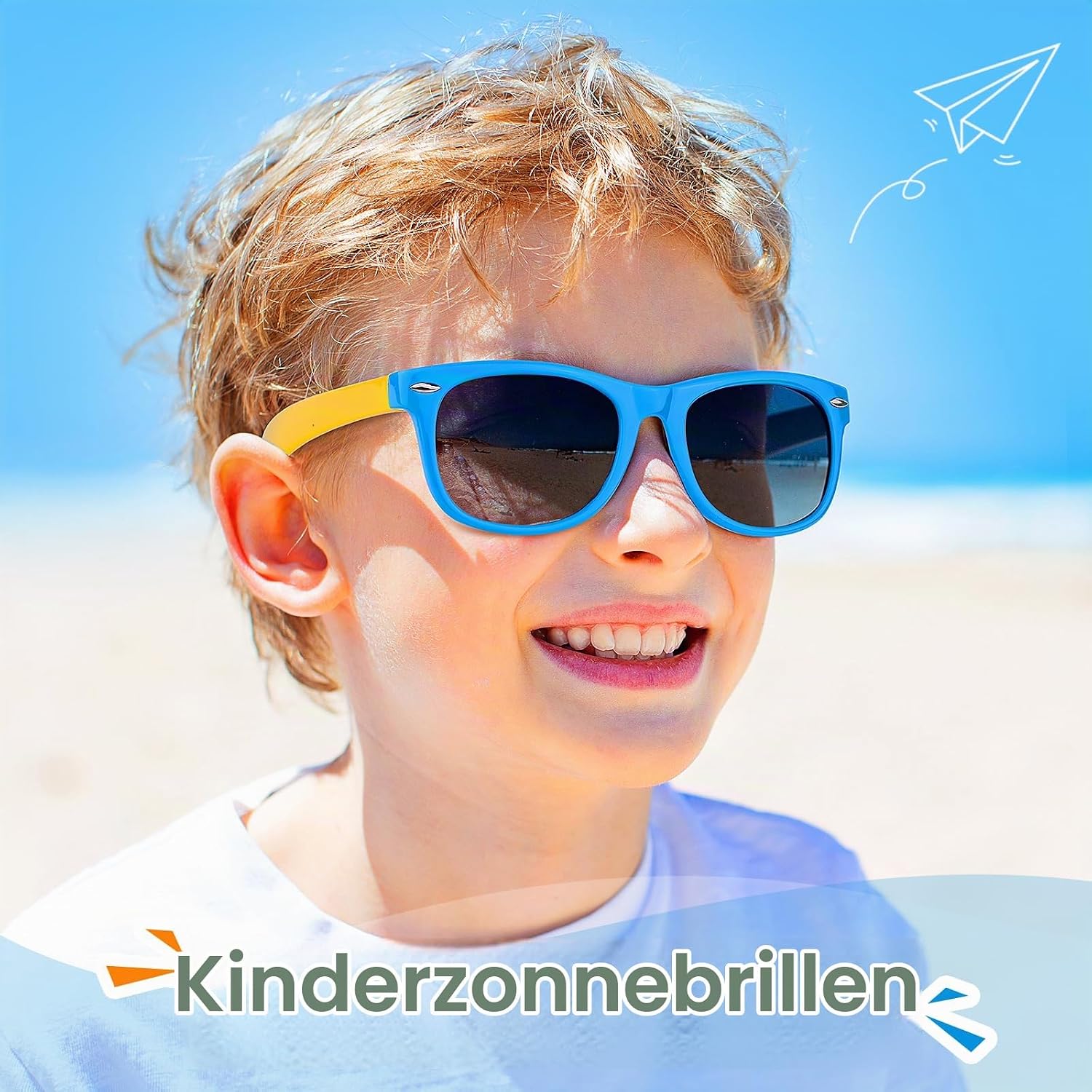 Detalle de Nlieanuc kinderzonnebril, gepolariseerd met flexibel rubberen montuur