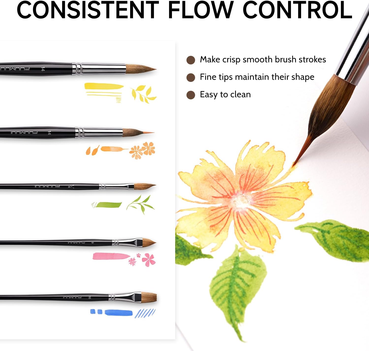 Thumbnail 4 de Fuumuui Sable Watercolor Brush Set