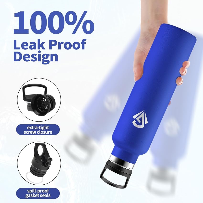 Detalle de Botella Agua 1L acero inoxidable, aislante y antifugas 🚰