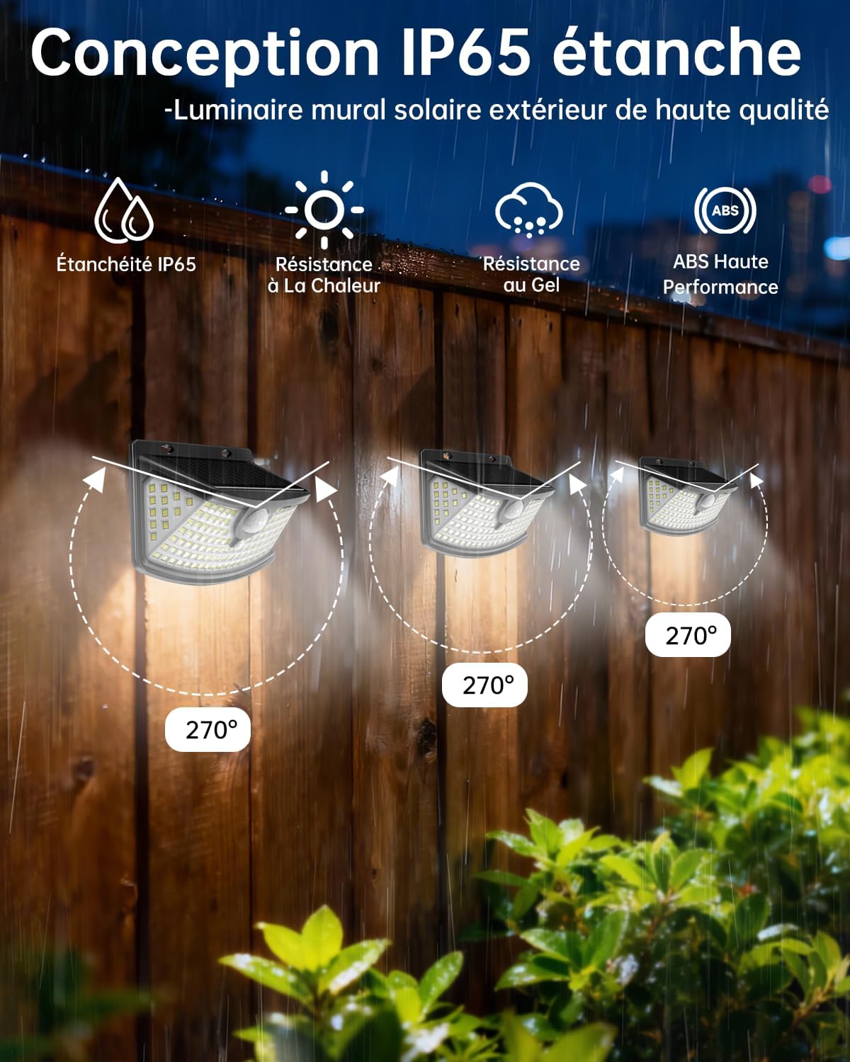 Thumbnail 1 de Aootek Lampe Solaire Extérieur Jardin Murale – Lot de 4, 120 LEDs, IP65