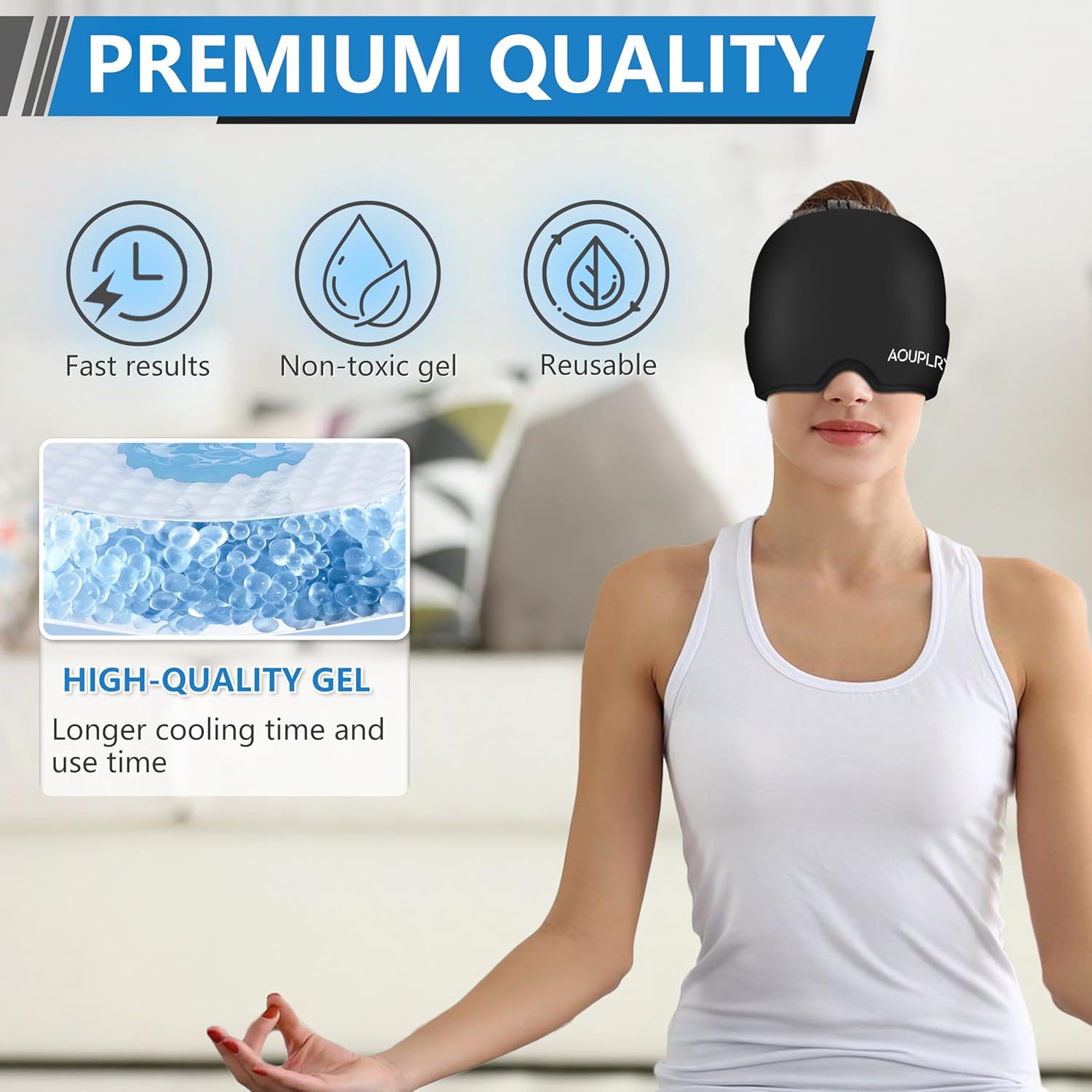 Thumbnail 3 de Migraine Relief Cap: 360° Gel Surround Wearable for Hot & Cold Therapy