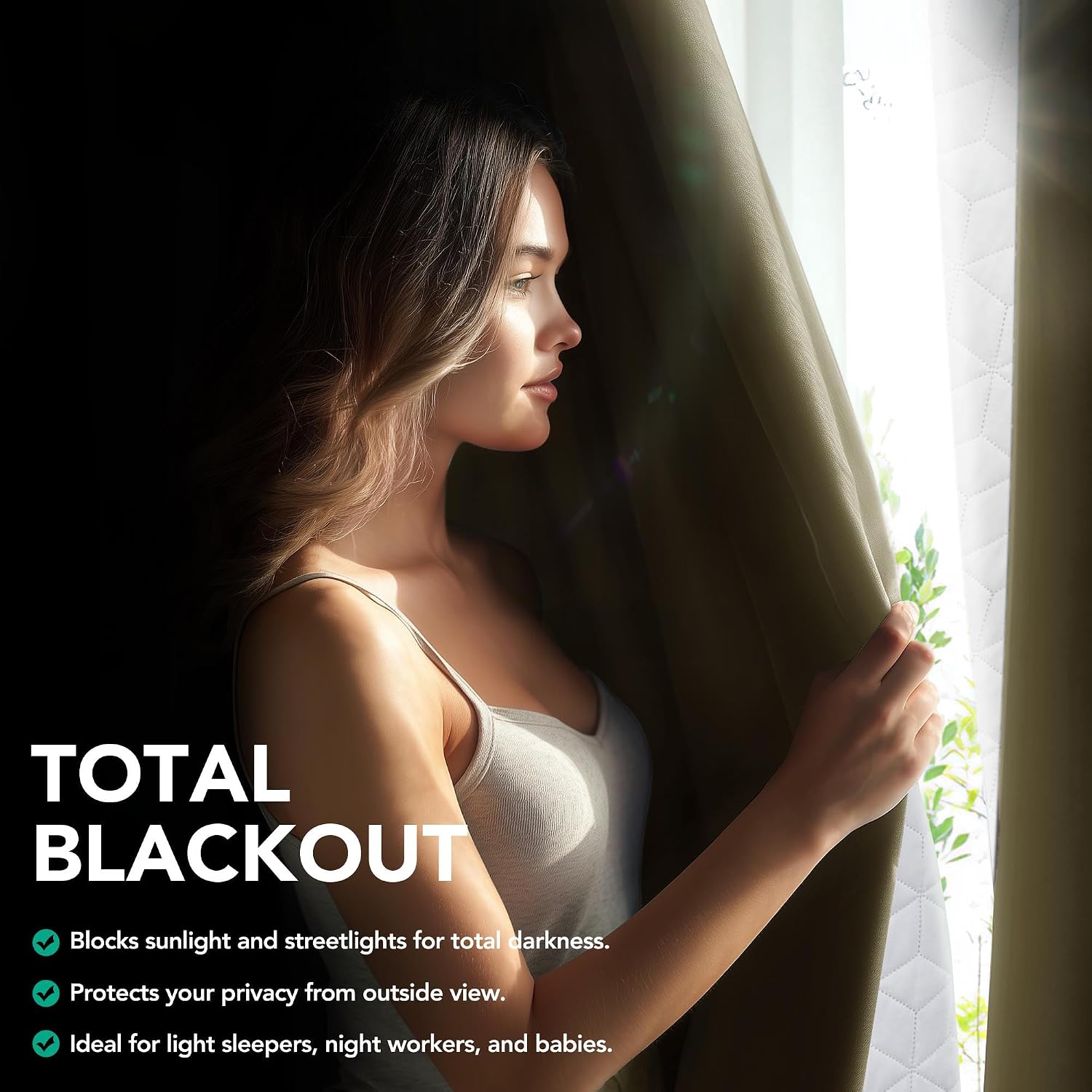 Detalle 2 de Deconovo Blackout Thermal Curtain 52 x 84 in ๐ช