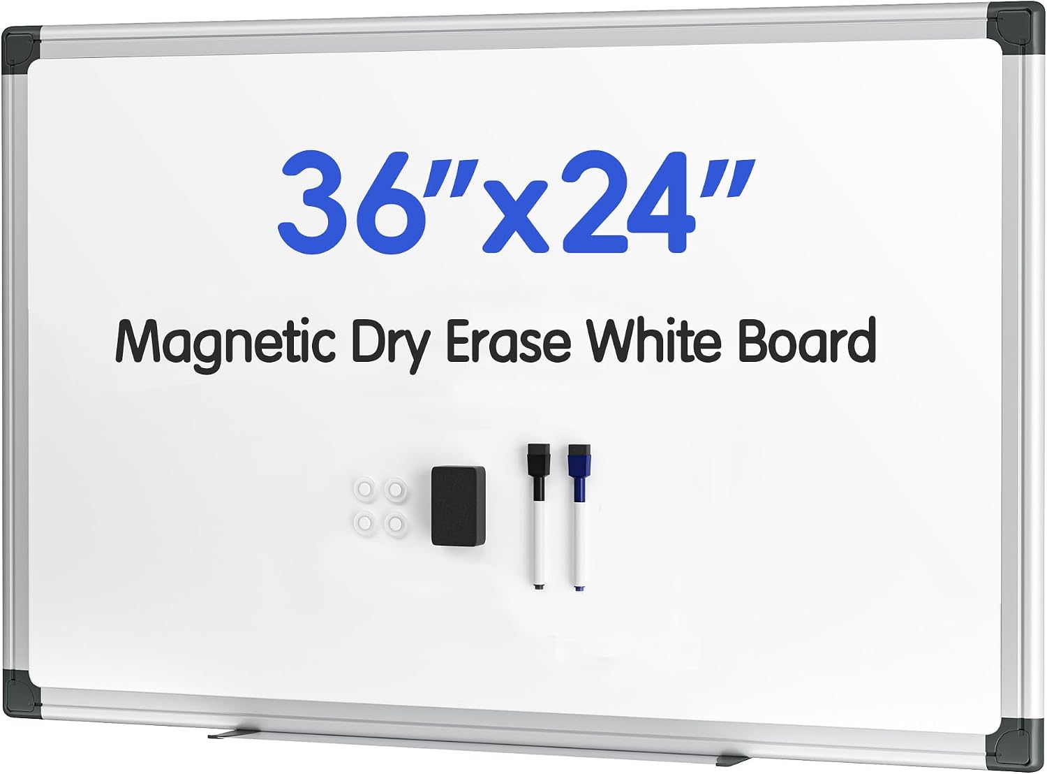 Detalle de VUSIGN VS013-202609 Magnetic Whiteboard, 36" x 24", Silver Aluminum Frame