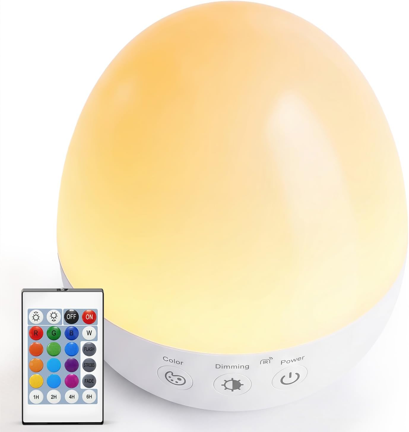 Auxmir Night Light for Kids: Egg Lamp for Baby Nursery with 3000mAh Battery, 13 Colours, 5 Modes, Remote & Timer