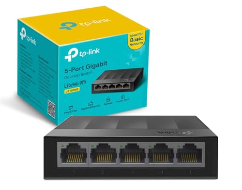 Detalle de TP-Link LS1005G: Switch Gigabit de 5 Puertos, Plug & Play, sin ventilador