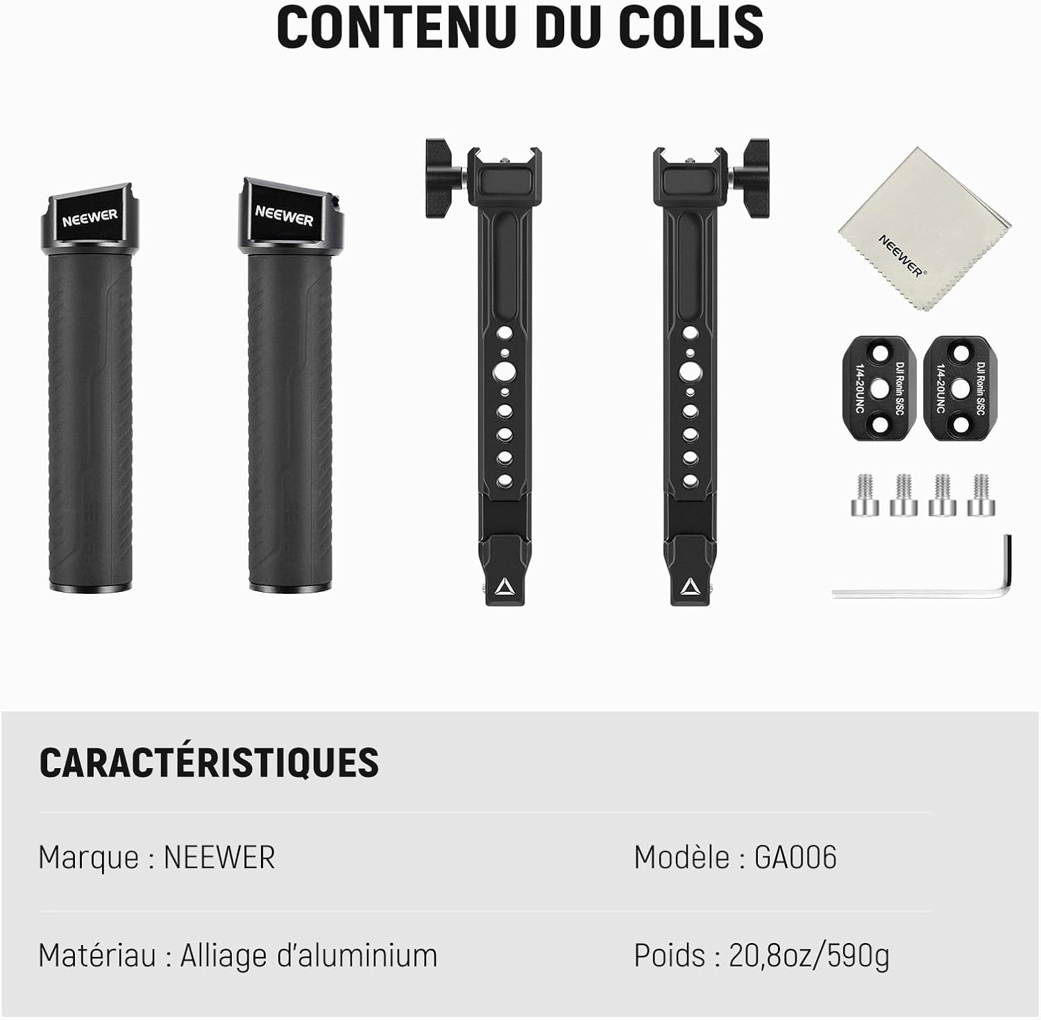 Thumbnail 6 de NEEWER GA006 double poignée stabilisateur