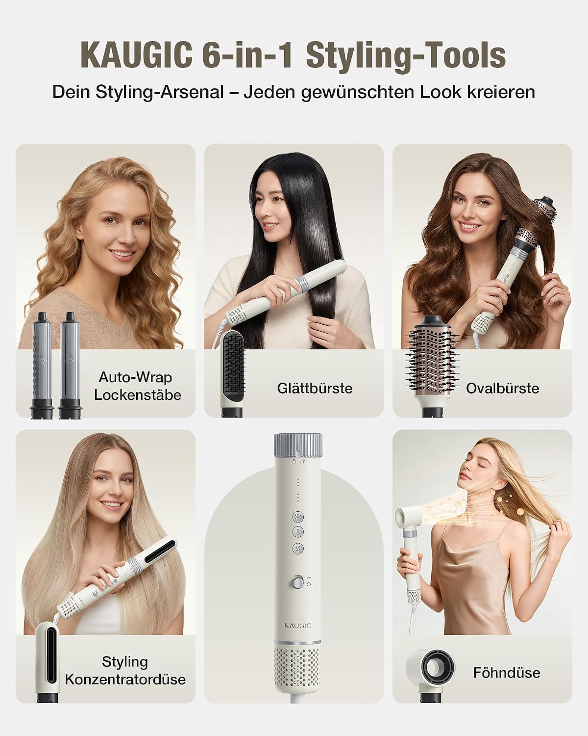 Detalle 2 de KAUGIC 6-in-1 Haartrockner Styler