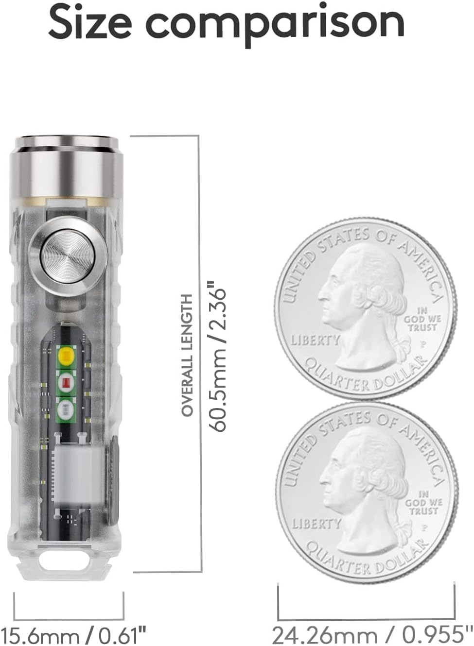 Thumbnail 6 de RovyVon A8 Pocket Torch keychain flashlight (650 lumens) – USB-C rechargeable, waterproof, red