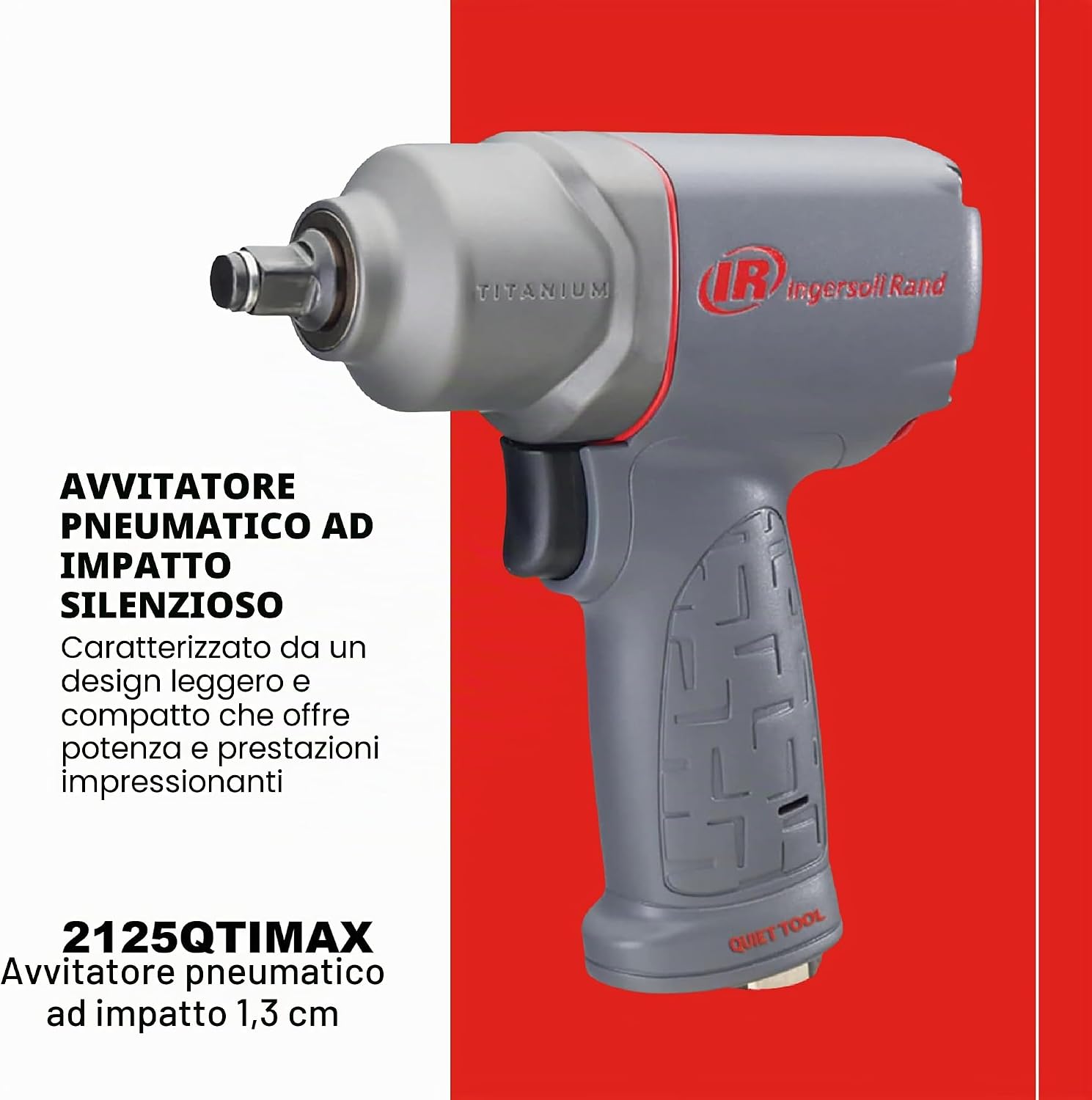 Detalle de Ingersoll-Rand 2125QTIMAX Avvitatore a Massa Battente: Potente, Leggero e Pronto all’Uso