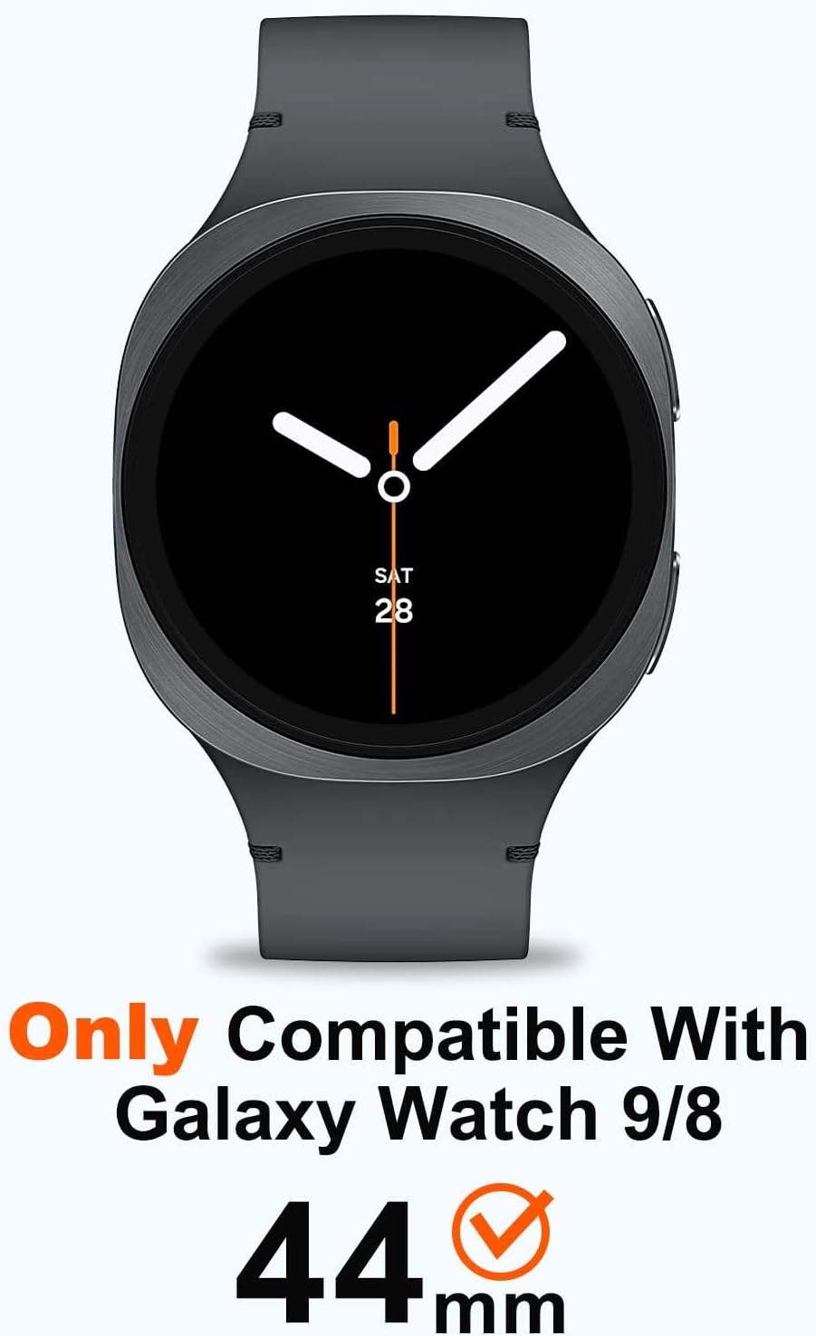 Detalle de Suphart Galaxy Watch 9/8 44mm用メタルケース、PC背面カバー付きブラック/オレンジ