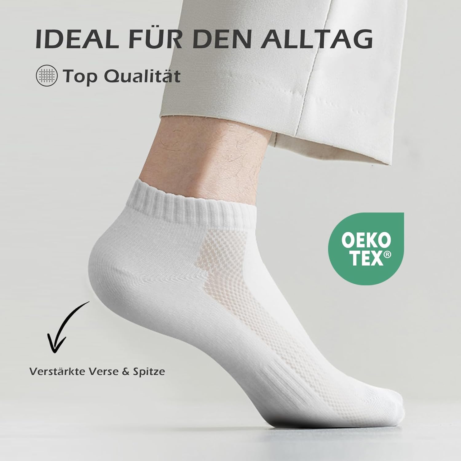 Thumbnail 4 de QINCAO Sneaker Socken (6/10 Paar) kurze Baumwoll-Halbsocken für Herren & Damen – atmungsaktiv & sportlich