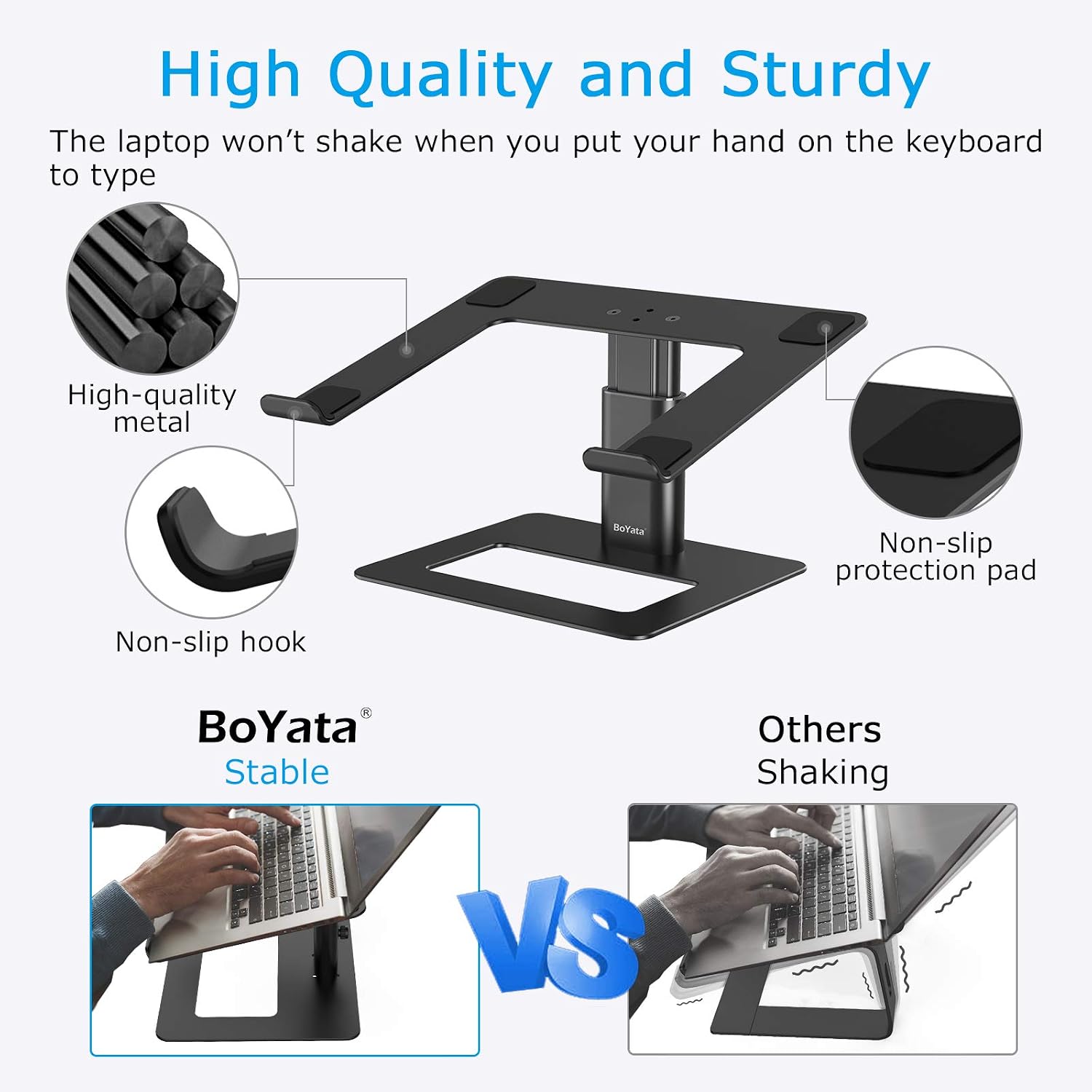 Detalle de BoYata laptop stand, height adjustable 10 to 18.9cm