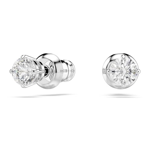 Detalle de Swarovski Orecchini a lobo Attract Round, Bianchi, Placcato rodio