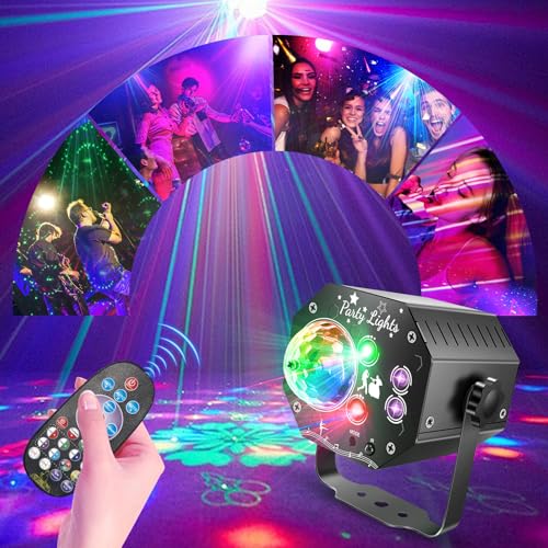 Detalle de Nauotk Lampe de Scène avec Télécommande – Boule Disco 64 Modes RGB UV