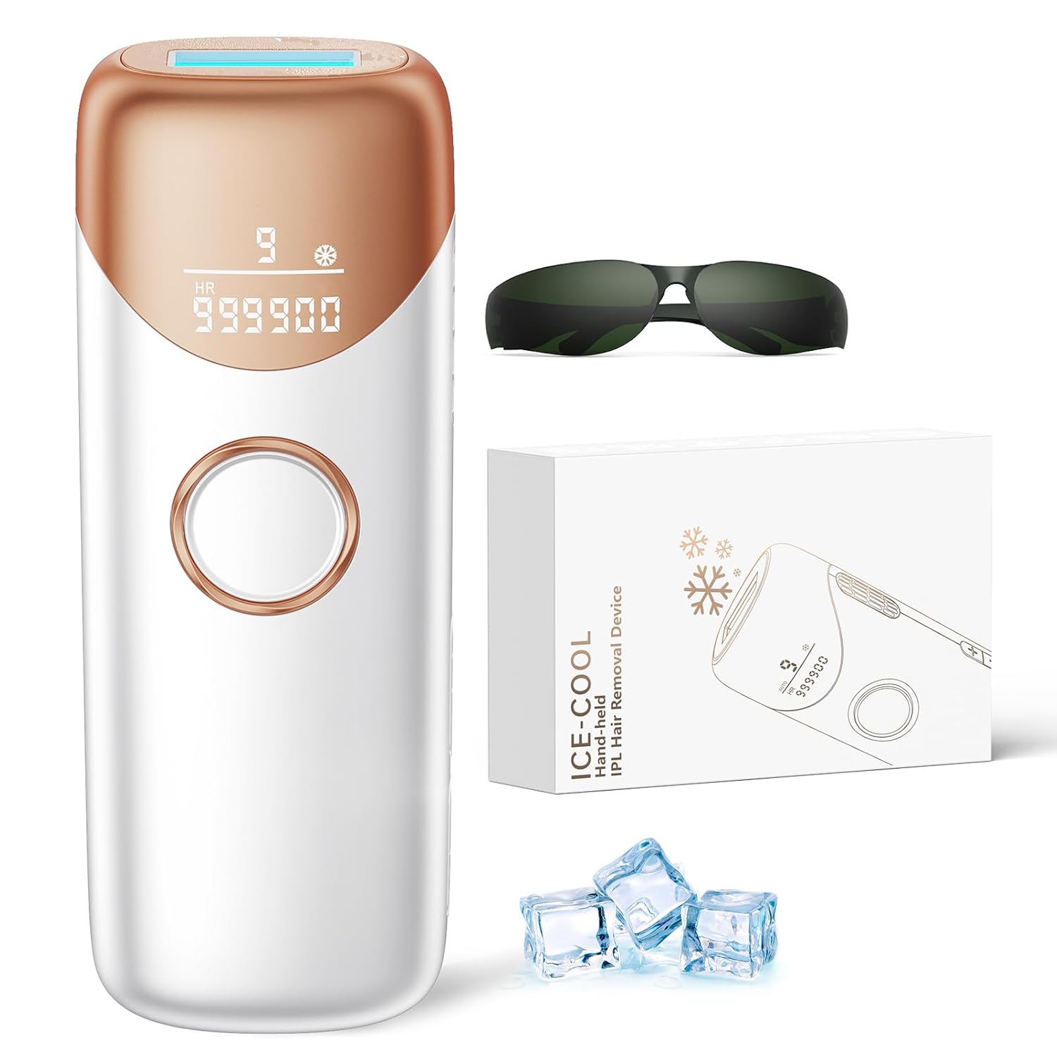 Detalle de Ubroo Laser Hair Removal IPL Device with 5℃ Ice Cooling (Gold) for Men & Women